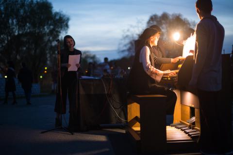 outdoor electronics with organ